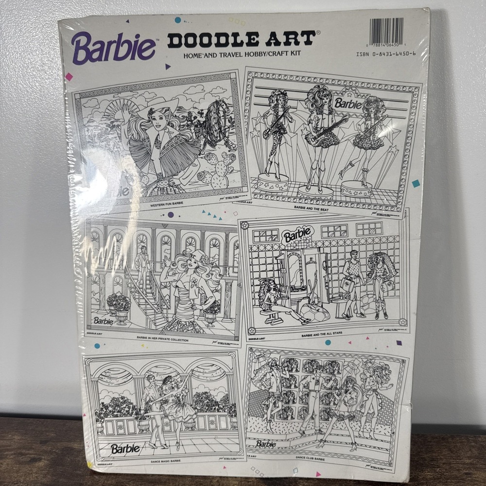 Barbie Coloring Doodle Art Craft Kit 1991 Mattel Brand New - Picture 6 of 6